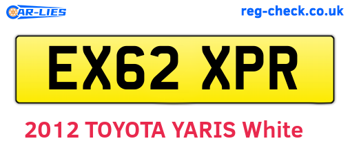 EX62XPR are the vehicle registration plates.