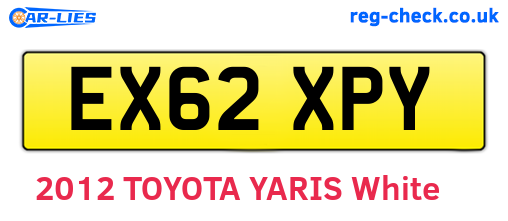 EX62XPY are the vehicle registration plates.