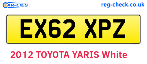 EX62XPZ are the vehicle registration plates.
