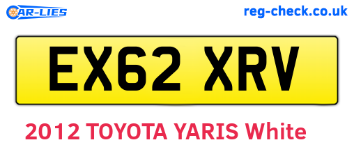 EX62XRV are the vehicle registration plates.