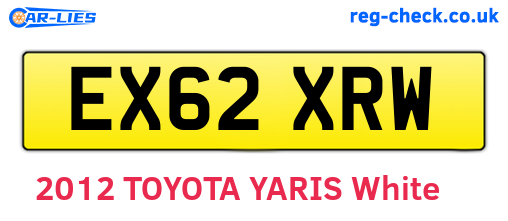 EX62XRW are the vehicle registration plates.