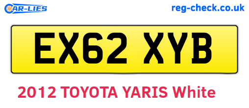 EX62XYB are the vehicle registration plates.