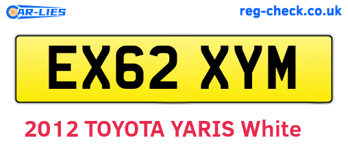 EX62XYM are the vehicle registration plates.