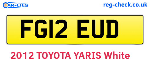 FG12EUD are the vehicle registration plates.