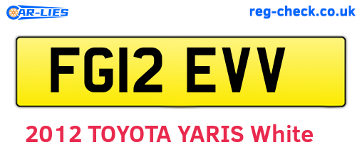 FG12EVV are the vehicle registration plates.