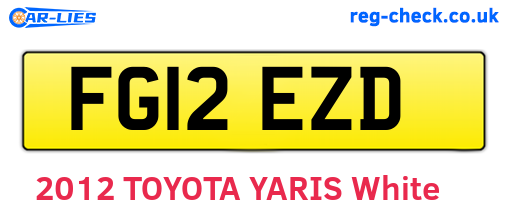FG12EZD are the vehicle registration plates.