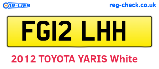 FG12LHH are the vehicle registration plates.