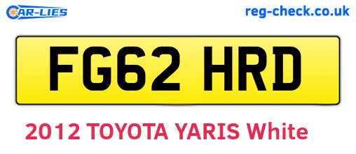 FG62HRD are the vehicle registration plates.