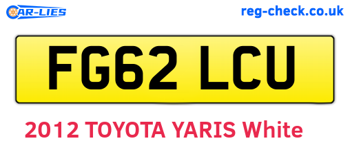 FG62LCU are the vehicle registration plates.