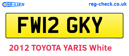 FW12GKY are the vehicle registration plates.
