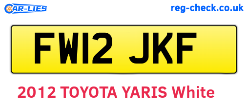 FW12JKF are the vehicle registration plates.