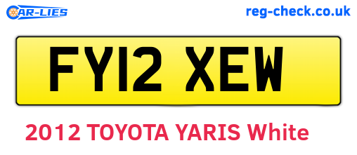 FY12XEW are the vehicle registration plates.