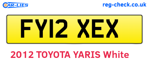 FY12XEX are the vehicle registration plates.