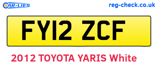 FY12ZCF are the vehicle registration plates.