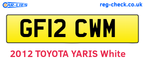 GF12CWM are the vehicle registration plates.