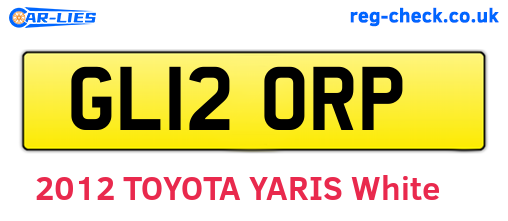 GL12ORP are the vehicle registration plates.