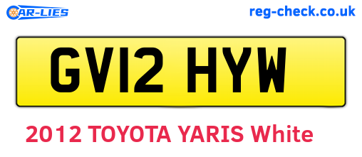 GV12HYW are the vehicle registration plates.