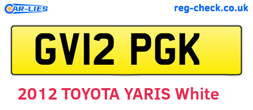 GV12PGK are the vehicle registration plates.
