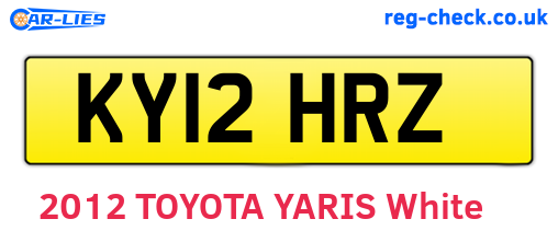 KY12HRZ are the vehicle registration plates.