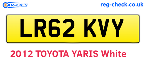 LR62KVY are the vehicle registration plates.