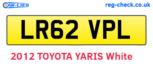 LR62VPL are the vehicle registration plates.