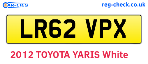 LR62VPX are the vehicle registration plates.