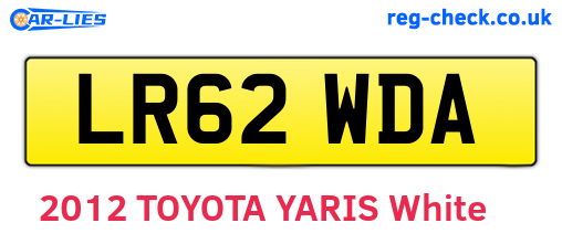LR62WDA are the vehicle registration plates.