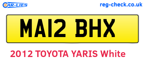 MA12BHX are the vehicle registration plates.