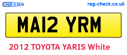 MA12YRM are the vehicle registration plates.