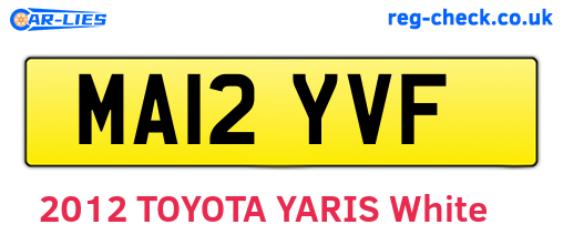 MA12YVF are the vehicle registration plates.