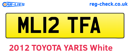 ML12TFA are the vehicle registration plates.