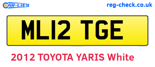 ML12TGE are the vehicle registration plates.