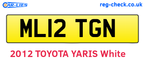 ML12TGN are the vehicle registration plates.