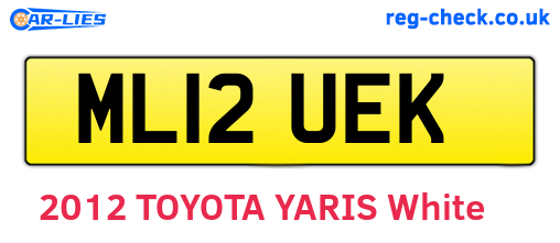 ML12UEK are the vehicle registration plates.