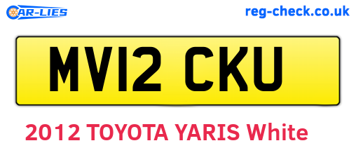 MV12CKU are the vehicle registration plates.