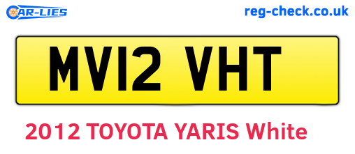 MV12VHT are the vehicle registration plates.