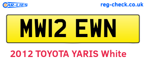 MW12EWN are the vehicle registration plates.