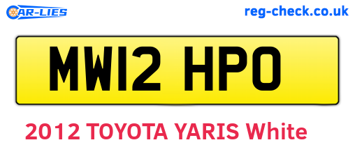 MW12HPO are the vehicle registration plates.