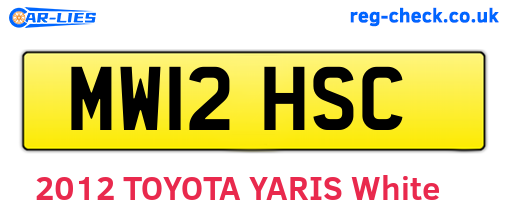 MW12HSC are the vehicle registration plates.