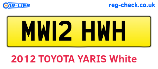 MW12HWH are the vehicle registration plates.