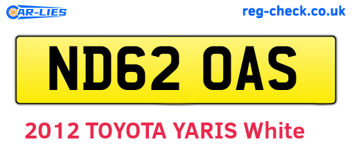 ND62OAS are the vehicle registration plates.