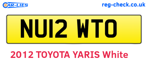 NU12WTO are the vehicle registration plates.