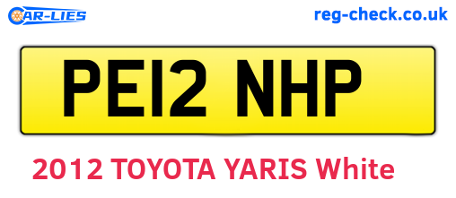 PE12NHP are the vehicle registration plates.