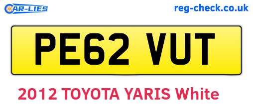 PE62VUT are the vehicle registration plates.