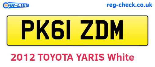 PK61ZDM are the vehicle registration plates.