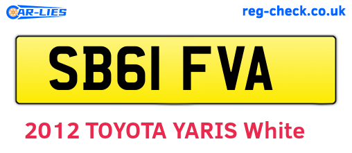 SB61FVA are the vehicle registration plates.