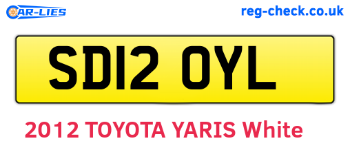 SD12OYL are the vehicle registration plates.
