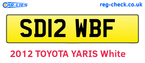 SD12WBF are the vehicle registration plates.