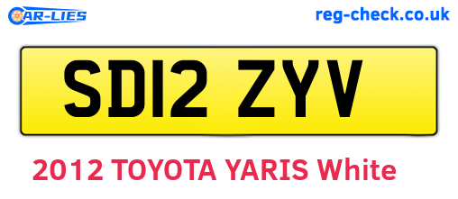 SD12ZYV are the vehicle registration plates.