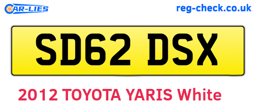 SD62DSX are the vehicle registration plates.
